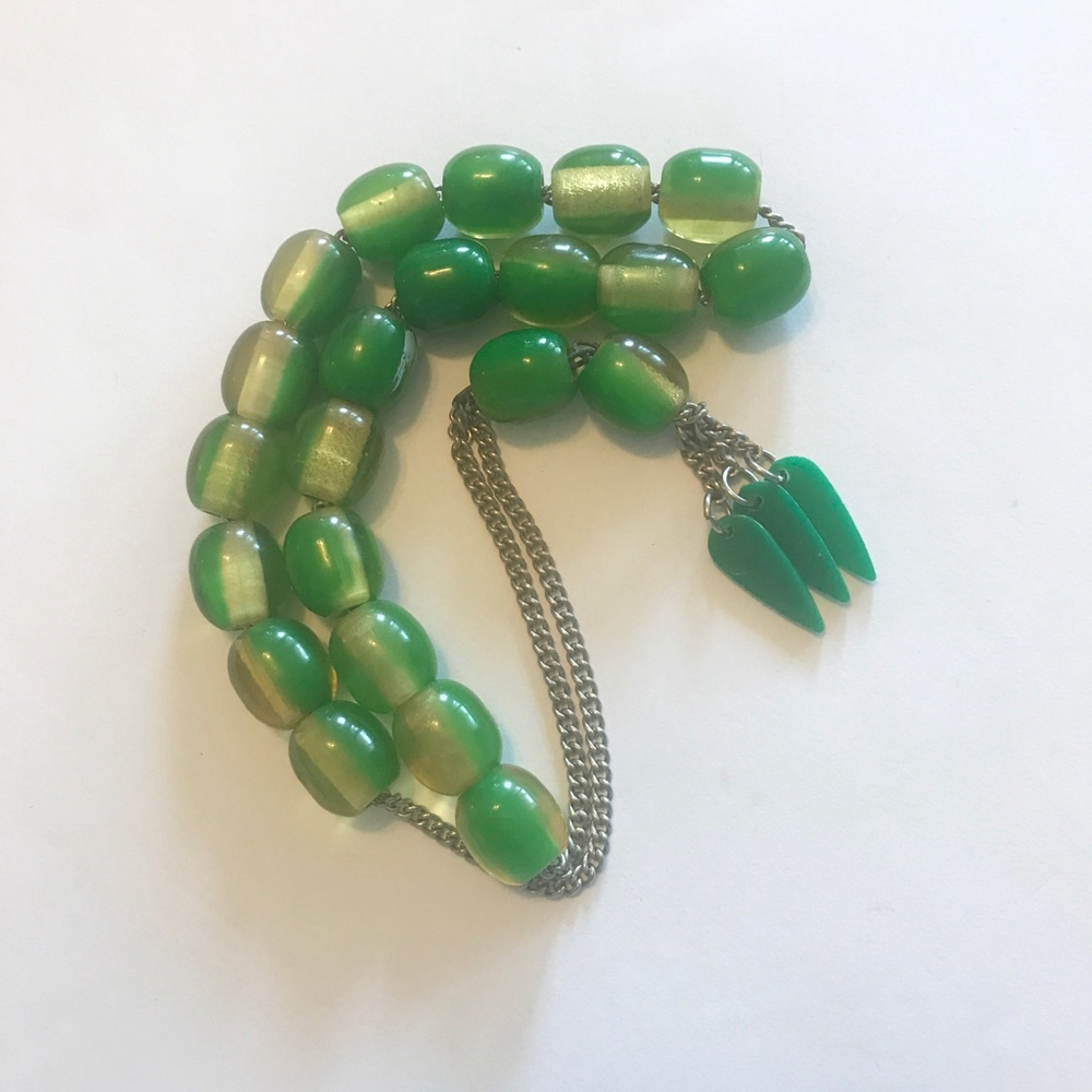 Vintage 90s Green Acrylic Prayer Beads Komboloi - Picture 2 of 4